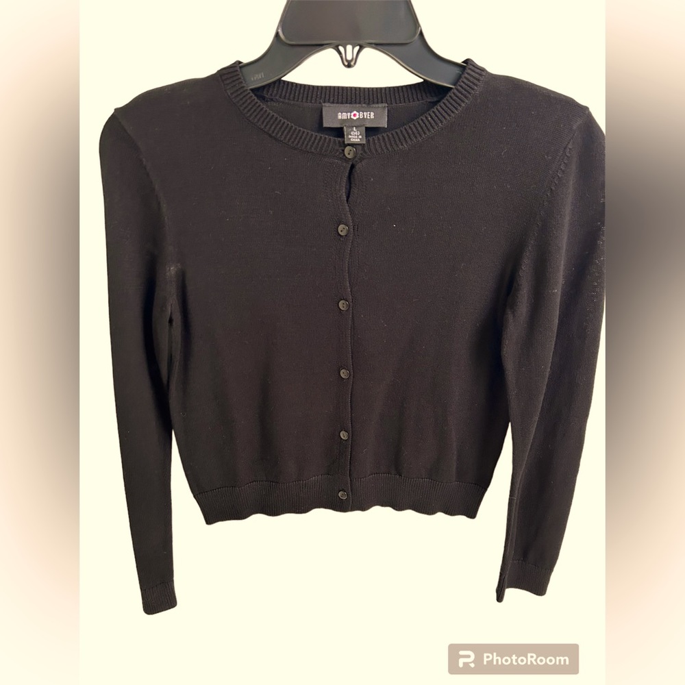 Amy Byer girls size L(14) black cardigan
